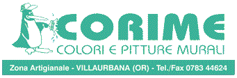 Colori e pitture murali a Villaurbana hanno un solo punto di riferimento: CORIME zona artigianale tel 078344624
