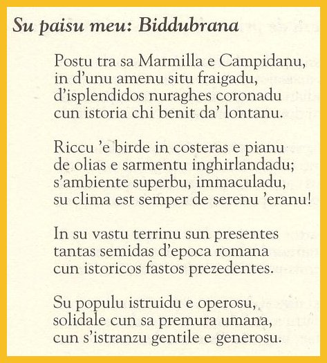Su Paisu meu : Poesia in dialetto scritta da Emanuele Lai